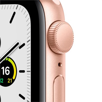 Apple Watch SE GPS, 40mm Gold Aluminium Case with Pink Sand Sport Band - Regular, Model A2351 - Metoo (2)