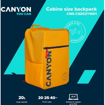 CANYON cabin size backpack for 15.6" laptop ,polyester ,yellow - Metoo (9)