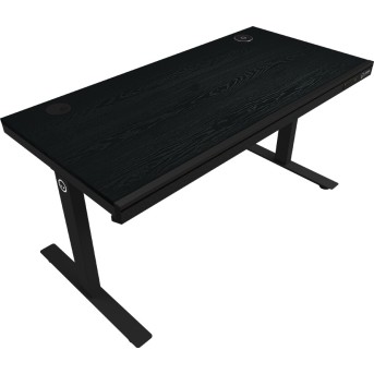 Dual-motor sit/stand adjustable-height gaming desk with wireless charger, RGB lighting, control panel, and USB ports, PB melamine surface tabletop, black. в Metoo.kz - Metoo (3)