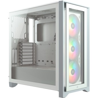 Corsair iCUE 4000X RGB Tempered Glass Mid-Tower, White - Metoo (1)