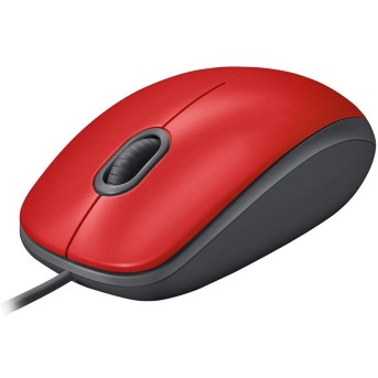LOGITECH M110 Corded Mouse - SILENT - RED - USB - Metoo (1)