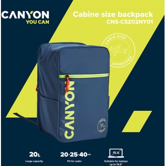 CANYON cabin size backpack for 15.6" laptop,polyester,navy - Metoo (8)