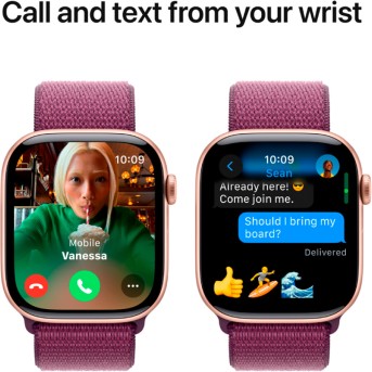 Apple Watch Series 10 GPS 46mm Rose Gold Aluminium Case with Plum Sport Loop,Model A2999 - Metoo (11)