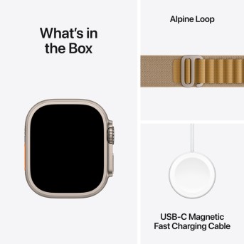 Apple Watch Ultra 2 2024 GPS + Cellular 49mm Natural Titanium Case with Tan Alpine Loop - Small,Model A2986 - Metoo (13)
