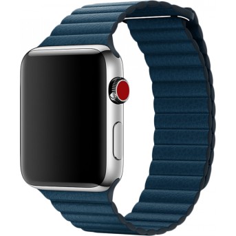 Ремешок для Apple Watch 42mm Cosmos Blue Leather Loop - Large - Metoo (1)
