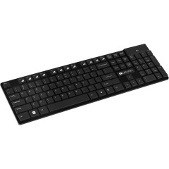 CANYON 2.4GHZ wireless keyboard, 104 keys, slim design, chocolate key caps, RU layout (black), 425*130*235mm, 0.398kg