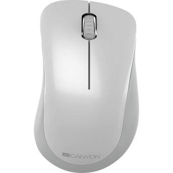 Canyon 2.4 GHz Wireless mouse ,with 3 buttons, DPI 1200, Battery:AAA*2pcs ,pearl white grey67*109*38mm 0.063kg - Metoo (1)