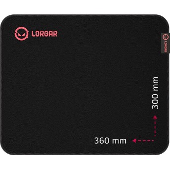 Lorgar Main 323, Gaming mouse pad, Precise control surface, Red anti-slip rubber base, size: 360mm x 300mm x 3mm, weight 0.21kg - Metoo (1)