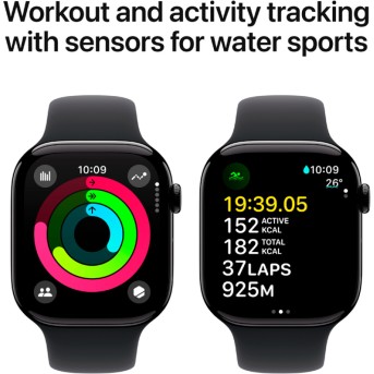 Apple Watch Series 10 GPS 42mm Jet Black Aluminium Case with Black Sport Band - S/<wbr>M,Model A2997 - Metoo (8)