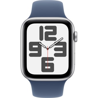 Apple Watch SE 2024 GPS 40mm Silver Aluminium Case with Denim Sport Band - S/<wbr>M,Model A2722 - Metoo (2)