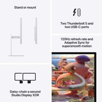 Studio Display XDR - Standard glass - Tilt- and height-adjustable stand,Model A3348 в Metoo.kz - Metoo (10)
