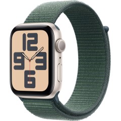 Apple Watch SE 2024 GPS 40mm Starlight Aluminium Case with Lake Green Sport Loop,Model A2722