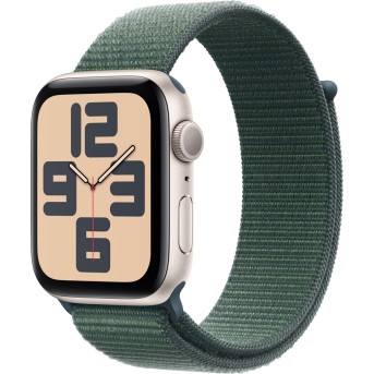Apple Watch SE 2024 GPS 40mm Starlight Aluminium Case with Lake Green Sport Loop,Model A2722 - Metoo (1)