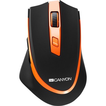 CANYON MW-13 2.4 GHz Wireless mouse ,with 6 buttons, DPI 800/<wbr>1200/<wbr>1600/<wbr>2000/<wbr>2400, Battery:AAA*2pcs ,Black-Orange 77.4*120.6*40.5mm 79g, - Metoo (2)