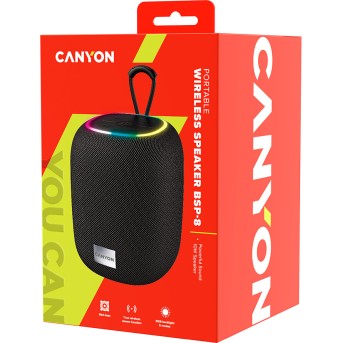 CANYON BSP-8, Bluetooth Speaker, BT V5.2, BLUETRUM AB5362B, TF card support, Type-C USB port, 1800mAh polymer battery, Max Power 10W, Black, cable length 0.50m, 110*110*135mm, 0.57kg - Metoo (2)