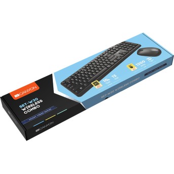 Wireless combo set,Wireless keyboard with Silent switches,105 keys,RU layout,optical 3D Wireless mice 100DPI black - Metoo (3)