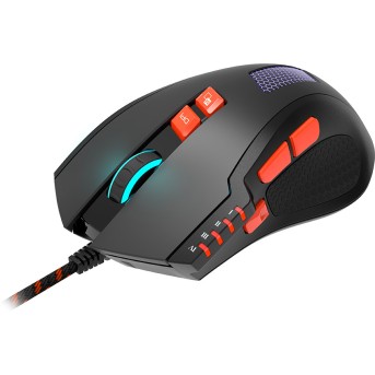 Wired Gaming Mouse with 8 programmable buttons, sunplus optical 6651 sensor, 4 levels of DPI default and can be up to 6400, 10 million times key life, 1.65m Braided USB cable - Metoo (2)