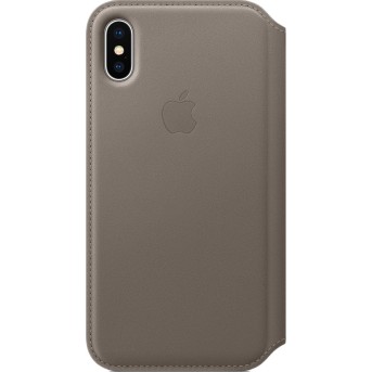Чехол для смартфона Apple iPhone X Folio Кожаный Темно-серый - Metoo (1)