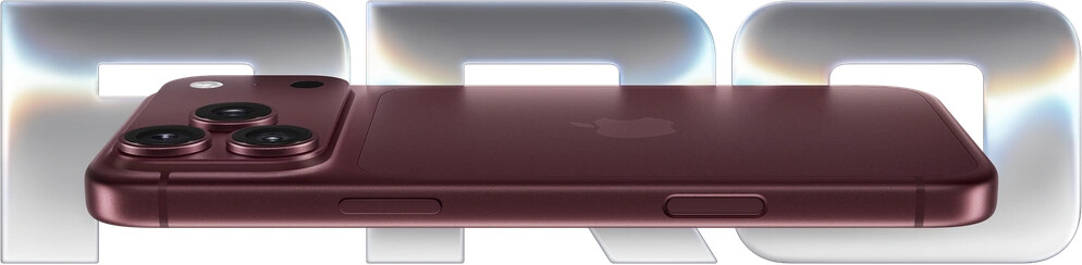 iPhone 18 Pro на фоне хромированных букв PRO