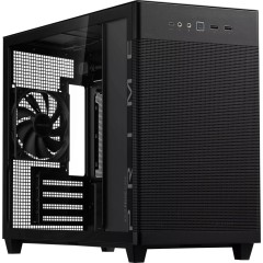 ASUS Prime AP201 Tempered Glass MicroATX Case Black - stylish 33-liter MicroATX case with tool-fre..
