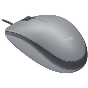 LOGITECH M110 Corded Mouse - SILENT - MID GREY - USB - Metoo (2)