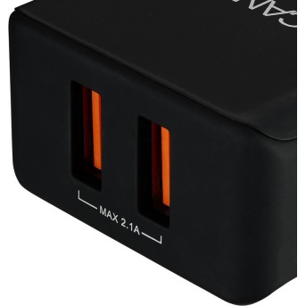 CANYON Universal 2xUSB AC charger (in wall) with over-voltage protection, Input 100V-240V, Output 5V-2.1A, with Smart IC, black rubber coating with side parts+glossy with other parts, 80*42.5*23.8mm, 0.042kg - Metoo (2)