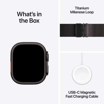 Apple Watch Ultra 2 2024 GPS + Cellular 49mm Black Titanium Case with Black Titanium Milanese Loop - L,Model A2986 - Metoo (13)