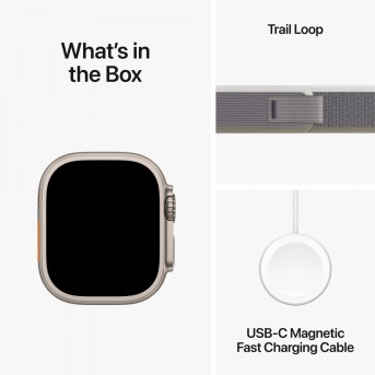 Apple Watch Ultra 2 GPS + Cellular, 49mm Titanium Case with Green/<wbr>Grey Trail Loop - S/<wbr>M (Demo),Model A2986 - Metoo (16)