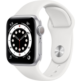 Apple Watch Series 6 GPS, 40mm Silver Aluminium Case with White Sport Band - Regular, Model A2291 - Metoo (1)