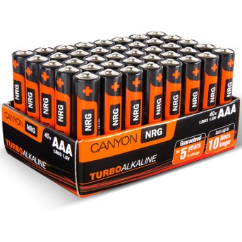 Батарейки CANYON NRG alkaline battery AAA, 40pcs/<wbr>pack - Metoo (1)
