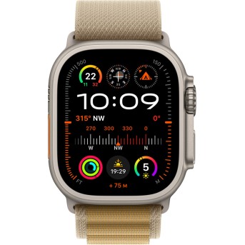 Apple Watch Ultra 2 2024 GPS + Cellular 49mm Natural Titanium Case with Tan Alpine Loop - Small,Model A2986 - Metoo (2)
