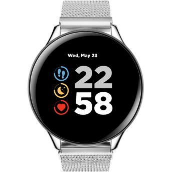 CANYON Lemongrass SW-70 Smart watch, 1.3inches IPS full touch screen, Zinc plastic body,IP68 waterproof, multi-sport mode with swimming mode, compatibility with iOS and android,Silver body with silver metal belt, Host: 44.5x11.6mm, Strap: 240x20mm, 53g - Metoo (2)