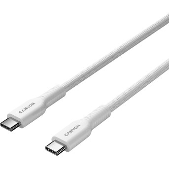 CANYON cable OnWire 60CL C-C 60W COLOR Braided 1m White в Metoo.kz - Metoo (2)