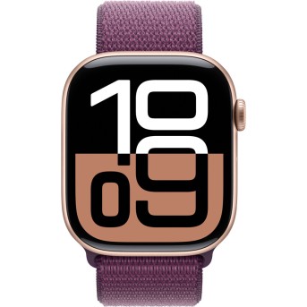 Apple Watch Series 10 GPS 46mm Rose Gold Aluminium Case with Plum Sport Loop,Model A2999 - Metoo (2)