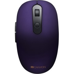 Canyon 2 in 1 Wireless optical mouse with 6 buttons, DPI 800/<wbr>1000/<wbr>1200/<wbr>1500, 2 mode(BT/ 2.4GHz), Battery AA*1pcs, Violet, silent switch for right/<wbr>left keys, 65.4*112.25*32.3mm, 0.092kg