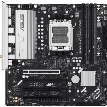 ASUS Main Board Desktop AMD Socket AM5 AMD B850 Chipset 4 x DIMM slots, max. 256GB 1 x DisplayPort 1 x HDMI port 1 x Wi-Fi module 3 x M.2 slots 4 x SATA ATX Form Factor - Metoo (1)