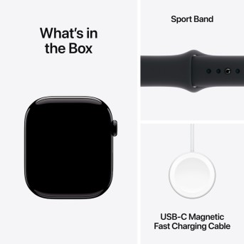 Apple Watch Series 10 GPS 42mm Jet Black Aluminium Case with Black Sport Band - S/<wbr>M,Model A2997 - Metoo (14)