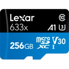 LEXAR 256GB High-Performance 633x microSDXC UHS-I, up to 100MB/<wbr>s read 45MB/<wbr>s write C10 A1 V30 U3, Global