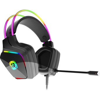 CANYON Darkless GH-9A, RGB gaming headset with Microphone, Microphone frequency response: 20HZ~20KHZ, ABS+ PU leather, USB*1*3.5MM jack plug, 2.0M PVC cable, weight:280g, black - Metoo (2)