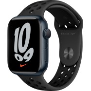 Apple Watch Nike Series 7 GPS, 45mm Midnight Aluminium Case with Anthracite/Black Nike Sport Band - Regular, A2474