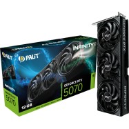 PALIT GeForce RTX 5070 Infinity 3 12GB GDDR7 192 bit, 1x HDMI 2.1b, 3x DP 2.1b, 3 Fan, 1x 16-pin pwr connector, 650W, board size 291.9 x 116.6 x 41.3 mm, NE75070019K9-GB2050S