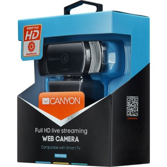 CANYON C5 1080P full HD 2.0Mega auto focus webcam with USB2.0 connector, 360 degree rotary view scope, built in MIC, IC Sunplus2281, Sensor OV2735, viewing angle 65°, cable length 2.0m, Black, 76.3x49.8x54mm, 0.106kg - Metoo (3)