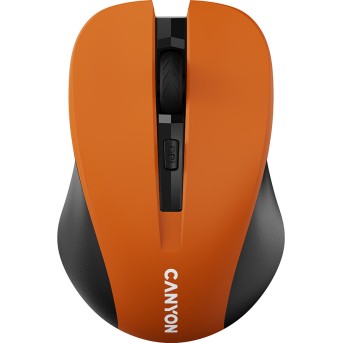 CNE-CMSW1O CANYON мышь, цвет - оранжевый, беспроводная 2.4 Гц, DPI 800/<wbr>1000/<wbr>1200 DPI, 3 кнопки и колесо прокрутки, прорезиненное покрытие - Metoo (1)