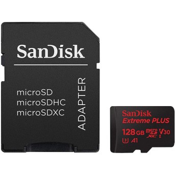 SanDisk Extreme Plus microSDXC 128GB + SD Adapter + Rescue Pro Deluxe 170MB/<wbr>s A2 C10 V30 UHS-I U3; EAN: 619659169510 - Metoo (1)
