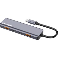 CANYON hub DS-18 5in1 USB-C Grey..