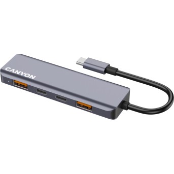 CANYON hub DS-18 5in1 USB-C Grey в Metoo.kz - Metoo (1)