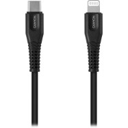 CANYON Type C Cable To MFI Lightning for Apple, PVC Mouling,Function：with full feature( data transmission and PD charging) Output:5V/2.4A , OD:3.5mm, cable length 1.2m, 0.026kg,Color:Black