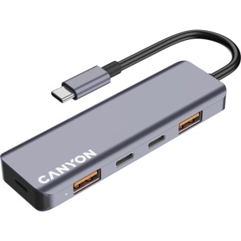 CANYON hub DS-18 5in1 USB-C Grey в Metoo.kz - Metoo (4)