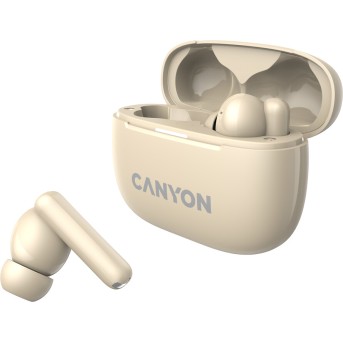 CANYON OnGo TWS-10 ANC+ENC, Bluetooth Headset, microphone, BT v5.3 BT8922F, Frequence Response:20Hz-20kHz, battery Earbud 40mAh*2+Charging case 500mAH, type-C cable length 24cm,size 63.97*47.47*26.5mm 42.5g, Beige - Metoo (5)