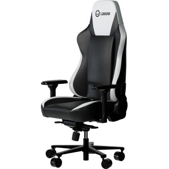LORGAR Base 311, Gaming chair, PU eco-leather, 1.8 mm metal frame, multiblock mechanism, 4D armrests, 5 Star aluminium base, Class-4 gas lift, 75mm PU casters, Black + white - Metoo (2)